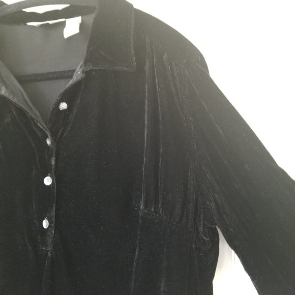J Jill Black Velvet Shirt - Picture 4 of 5